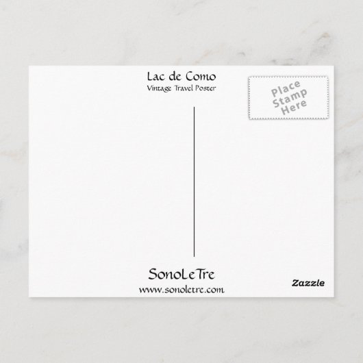 Lac de Como Briefkaart (Achterkant)