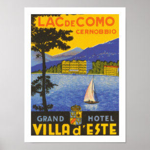 Lac de Como (wit) Poster