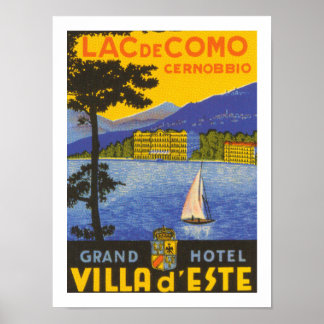 Lac de Como (wit) Poster