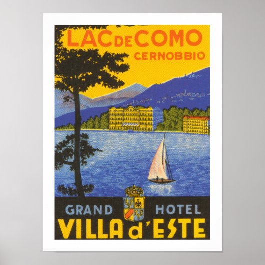 Lac de Como (wit) Poster (Voorkant)
