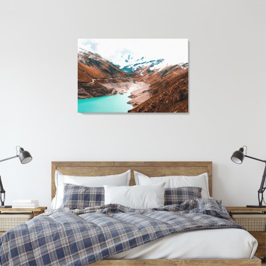 Lac de Moiry in Zwitserland Canvas Print (Insitu (Slaapkamer))