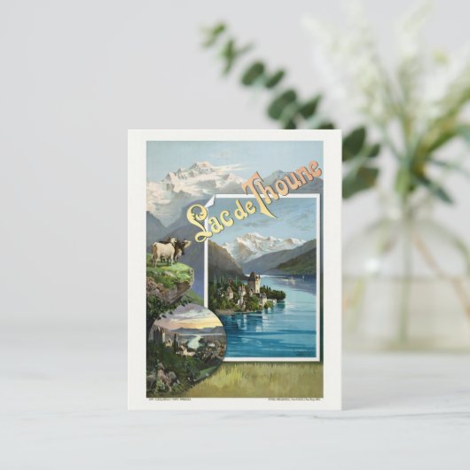 Lac de Thoune Zwitserland  Poser 1893 Poste Briefkaart (Staand voorkant)