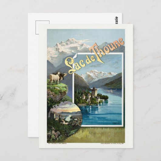 Lac de Thoune Zwitserland  Poser 1893 Poste Briefkaart (Voorkant / Achterkant)