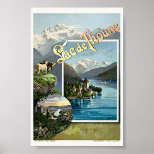 Lac de Thoune Zwitserland Vintage Poser 1893 Poster