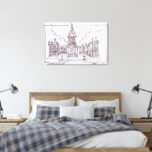 L'Academie Francaise | Seine River, Parijs Canvas Afdruk (Insitu (Slaapkamer))