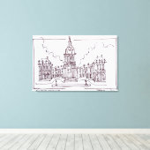 L'Academie Francaise | Seine River, Parijs Canvas Afdruk (Insitu (Houten vloer))