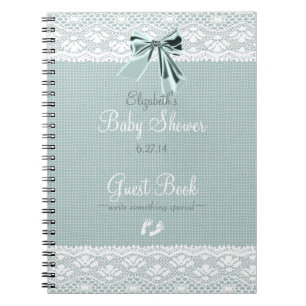 Lace Afbeelding Baby shower Guest Book- Notitieboek