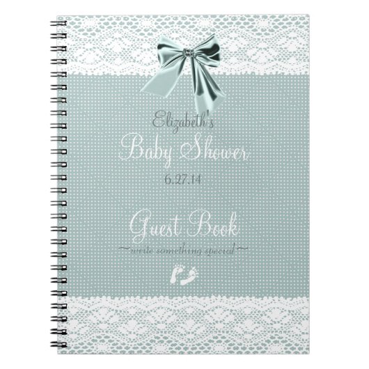 Lace Afbeelding Baby shower Guest Book- Notitieboek (Voorkant)