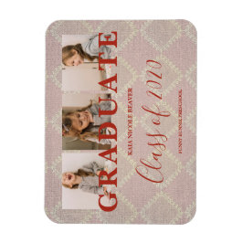 Lace Afstuderen 3 Foto's Textieltextiel Magneet