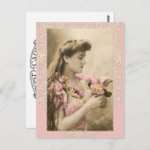 lace and posies victorian lady briefkaart (Voorkant / Achterkant)