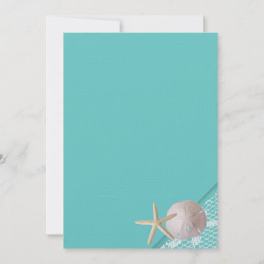 Lace Aqua Beach bruiloft Kaart (Achterkant)