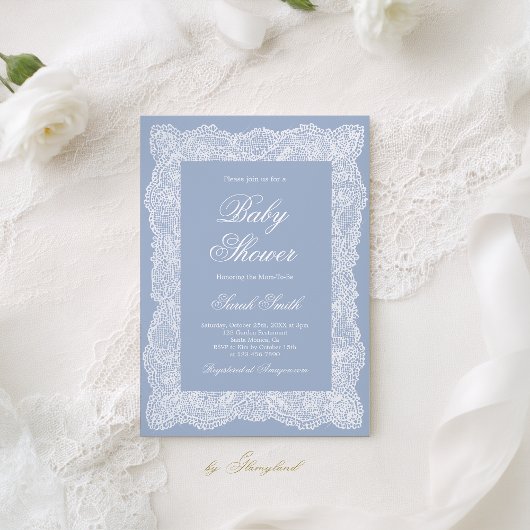 Lace Baby Shower Boy Kaart