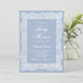 Lace Baby Shower Boy Kaart (Staand voorkant)