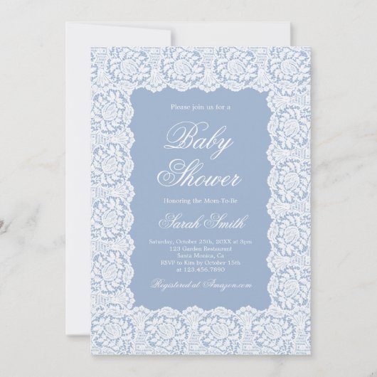 Lace Baby Shower Kaart (Voorkant)