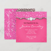 Lace Bachelorette Birthday Party Pink Leopard Kaart (Voorkant / Achterkant)