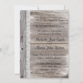Lace Barnwood Wedding Invitation Kaart (Achterkant)