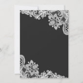 Lace Black en White Bridal Shower-uitnodiging Kaart (Achterkant)