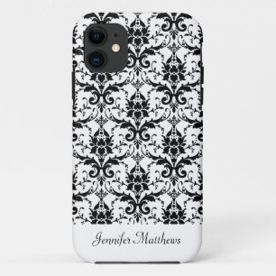 Lace Black White Damask Pattern iphone 5 Hoesje
