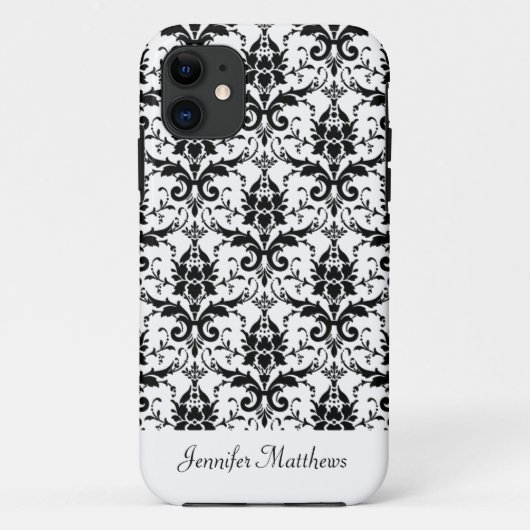 Lace Black White Damask Pattern iphone 5 Hoesje (Achterkant)