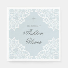Lace Blue Christening Baptisme Servet
