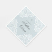  Lace Blue Christening Baptisme Servet (Hoek)