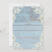 Lace,Boots Sunflowers Blue Wood Quinceañera  Kaart (Achterkant)