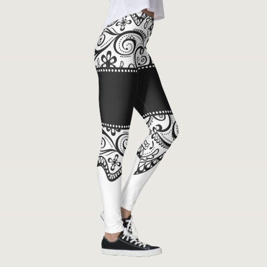 lace booty black white lacy leggings (Rechts)