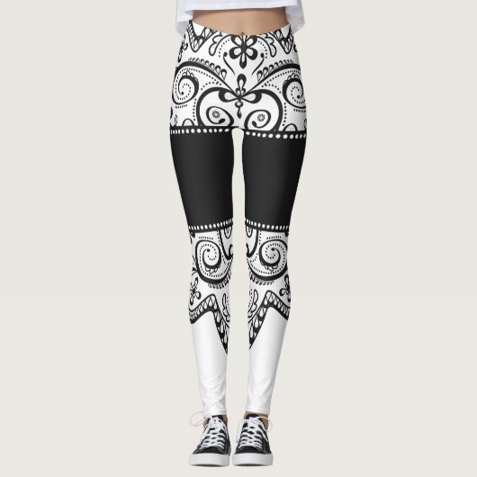 lace booty black white lacy leggings (Voorkant)