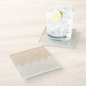 Lace Border Glazen Onderzetter (Schuin)