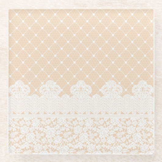 Lace Border Glazen Onderzetter (Voorkant)