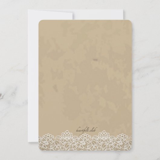 Lace Borders Baptisme Invitation Kaart (Achterkant)