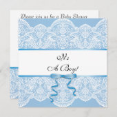  Lace Boy Baby shower Kaart (Voorkant / Achterkant)