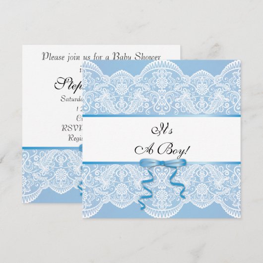 Lace Boy Baby shower Kaart (Voorkant / Achterkant)