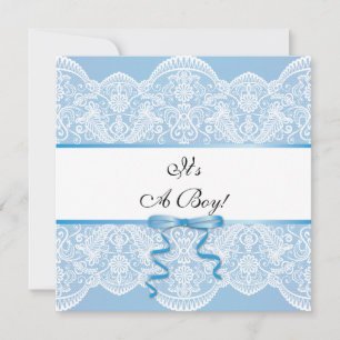  Lace Boy Baby shower Kaart