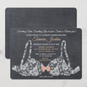 Lace Bra Lingerie Douche Chalkboard uitnodiging (Voorkant / Achterkant)