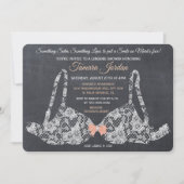 Lace Bra Lingerie Douche Chalkboard uitnodiging (Voorkant)