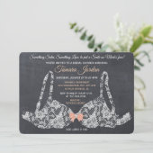 Lace Bra Vrijgezellenfeest Chalkboard Invitation Kaart (Staand voorkant)