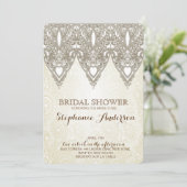  Lace Bridal Shower-uitnodigingen Kaart (Staand voorkant)
