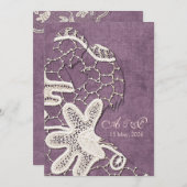 Lace Bride&Groom Wedding Invite Kaart (Voorkant / Achterkant)