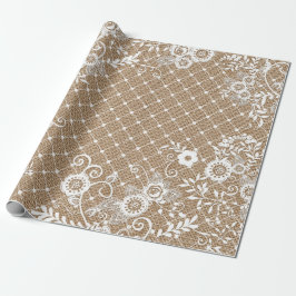 Lace & Burlap #3 Shabby Chic Wrapping Paper Cadeaupapier