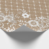 Lace & Burlap #3 Shabby Chic Wrapping Paper Cadeaupapier (Hoek)