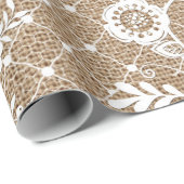 Lace & Burlap #3 Shabby Chic Wrapping Paper Cadeaupapier (Rol Hoek)