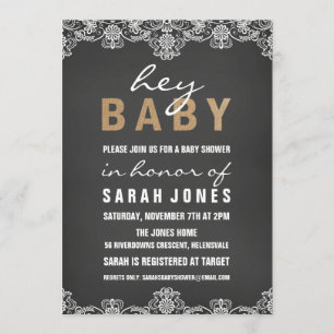 Lace & Burlap Baby shower Uitnodiging
