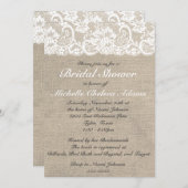 Lace Burlap Bridal Shower Kaart (Voorkant / Achterkant)