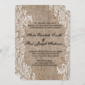 Lace Burlap bruiloft uitnodiging (Voorkant / Achterkant)