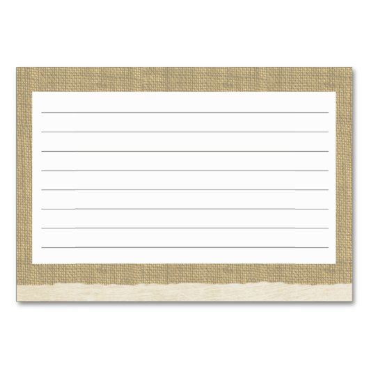  Lace Burlap en Navy Bow Recept Kaarten (Achterkant)