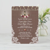  Lace Burlap Lights Wedding Kaart (Staand voorkant)