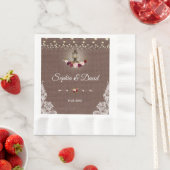  Lace Burlap Lights Wedding Servet (Insitu)