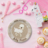Lace Burlap Little Lamb Baby shower Paper Bord (Feest)