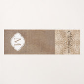 Lace Burlap Modern Rustic Trendy Monogram Yogamat (Voorkant (horizontaal))